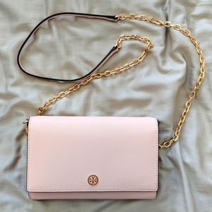 Tory Burch Robinson Pink WalletChain Crossbody Bag